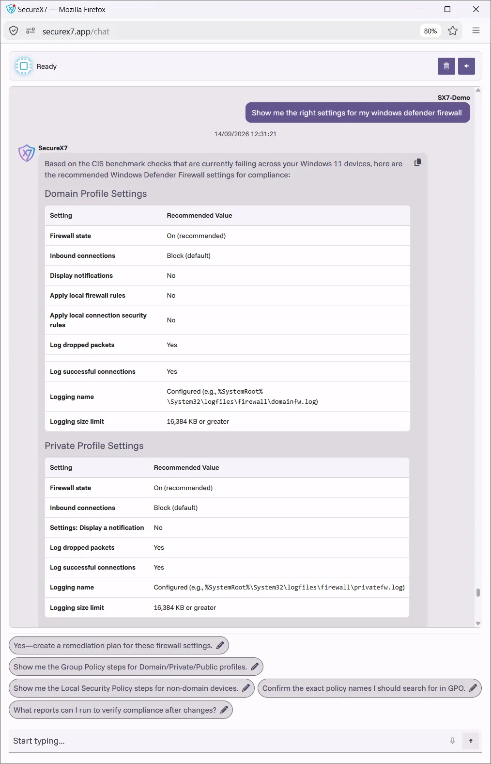 Firewall Settings